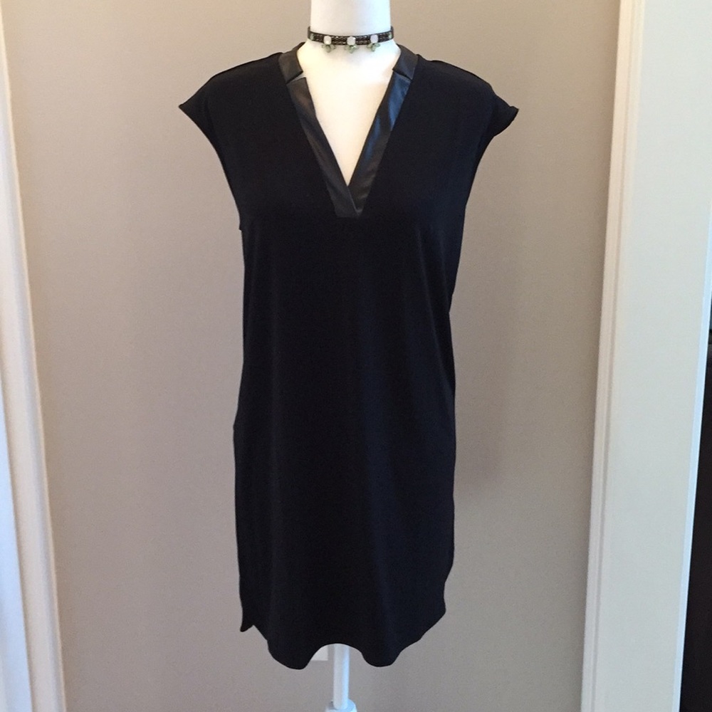 Banana Republic dress with faux leather trim